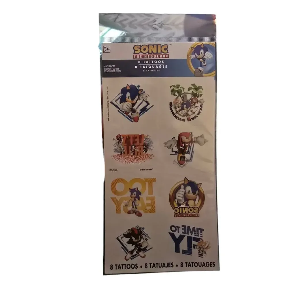 Sonic Hedgehog Temporary Tattoos Sega Video Game Kids Birthday Party Favor